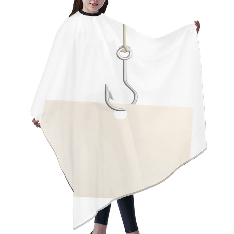 Personality  Sheet Of Paper On Fishing Hook Hair Cutting Cape