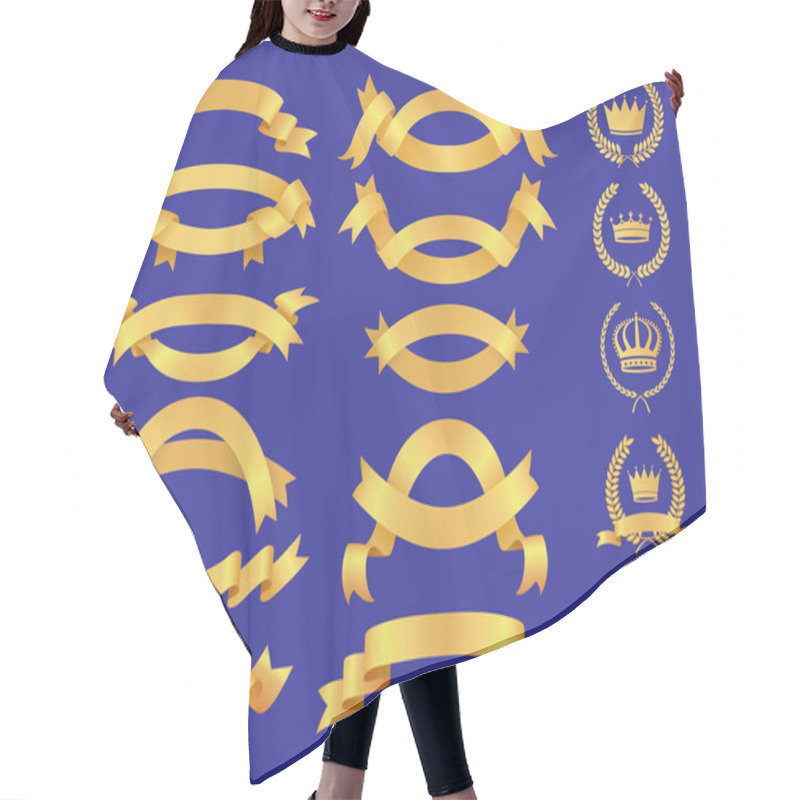 Personality  Gold Banner Set Hair Cutting Cape