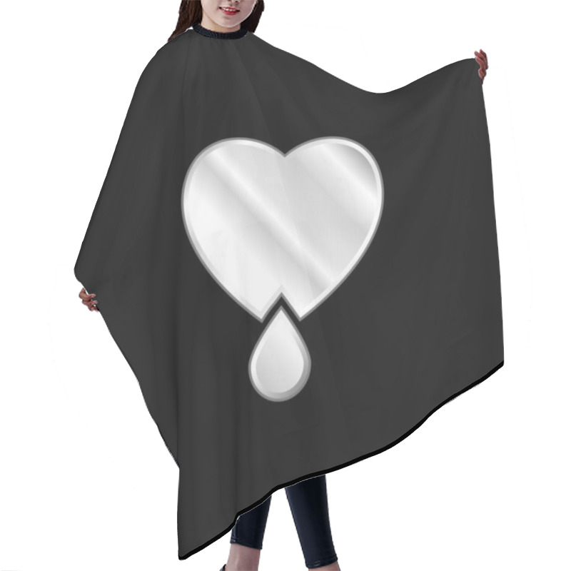 Personality  Bleeding Heart Silver Plated Metallic Icon Hair Cutting Cape