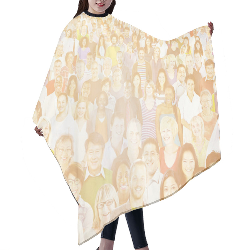 Personality  Large Group Of Diversity People Hair Cutting Cape