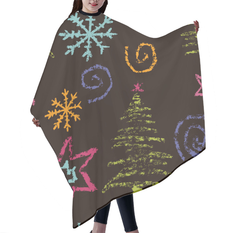 Personality  Winter Seamless Pattern Hair Cutting Cape