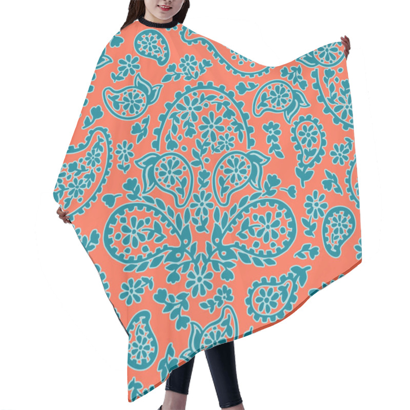 Personality  Vector Seamless Artistic Gentle Paisley Pattern Hair Cutting Cape