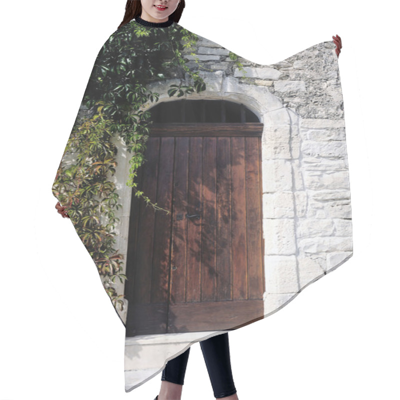 Personality  Front Door Of An Old Wooden House Hair Cutting Cape