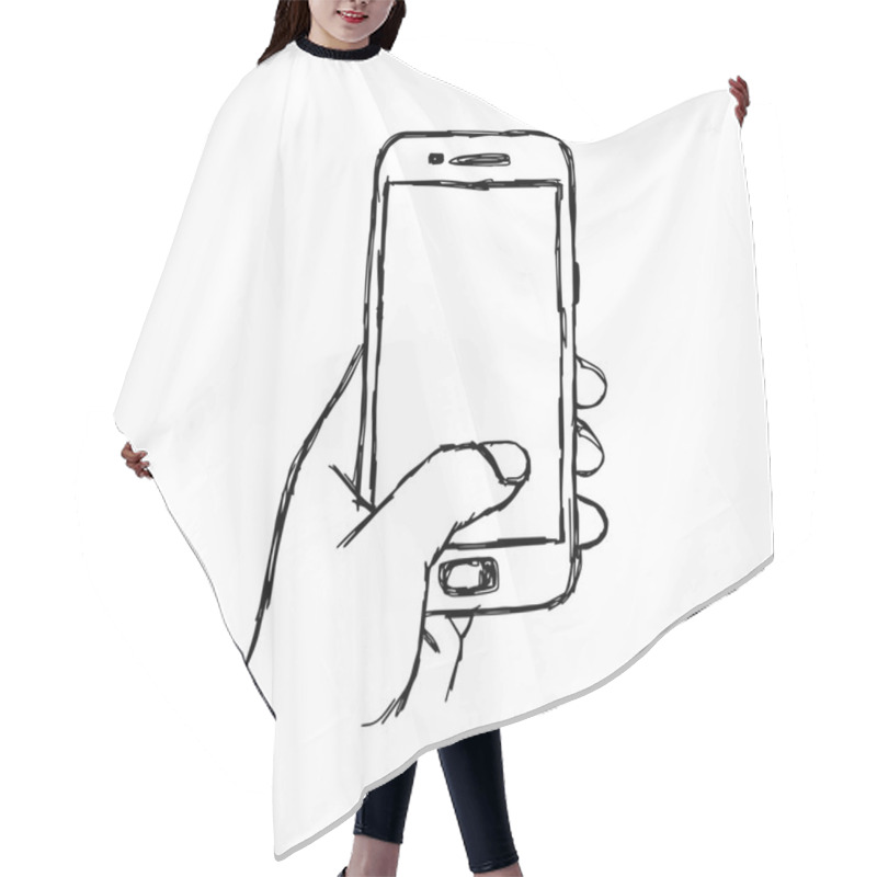 Personality  Illustration Vector Doodle Hand Drawn Sketch Of Human Hand Using Hair Cutting Cape