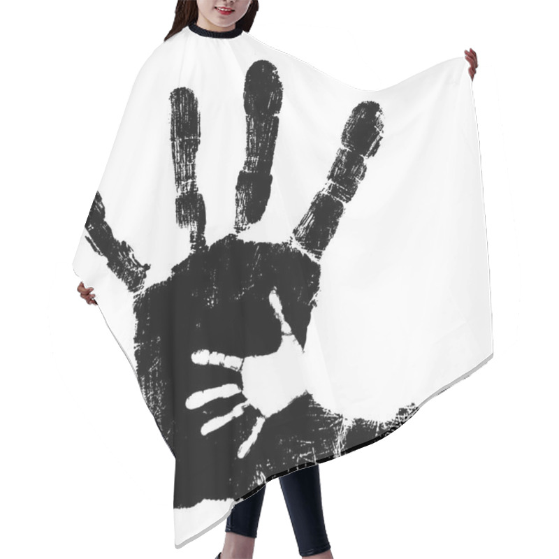 Personality  Mother Child Hand Prints Hair Cutting Cape