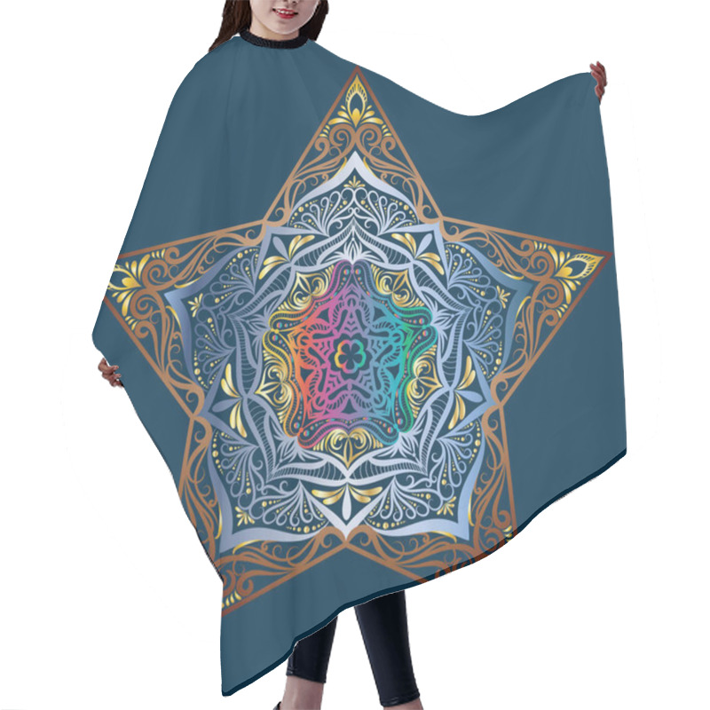 Personality  Colorful Of Mandala Element Vector. Floral Ornament Background. Dynamic Line For Decoration, Islamic, Arabic. Eps 10 Vetor Hair Cutting Cape