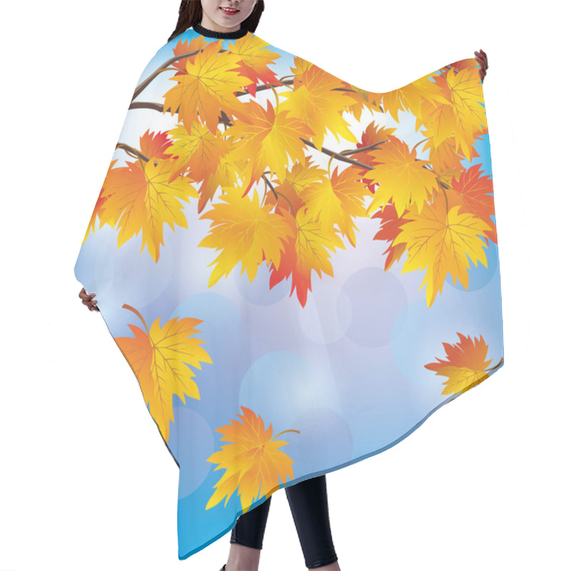 Personality  Autumn Tree Maple On Blue Background Hair Cutting Cape