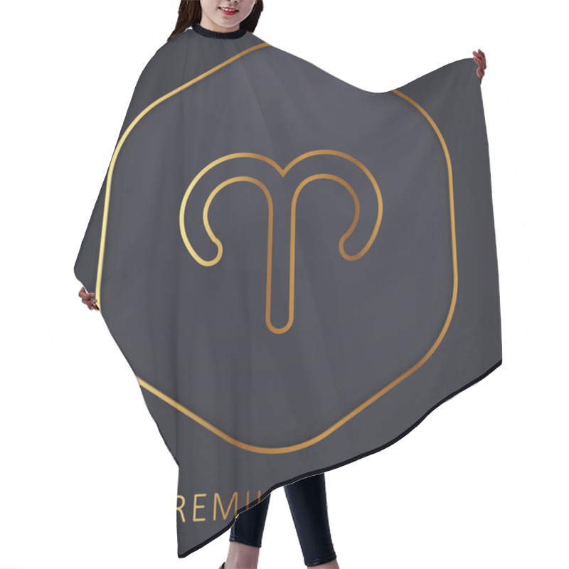 Personality  Aries Sign Golden Line Premium Logo Or Icon Hair Cutting Cape