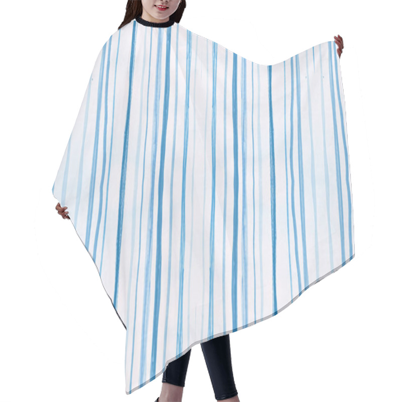 Personality  Blue Grunge Texture. Geometric Horizontal Stripe  Hair Cutting Cape