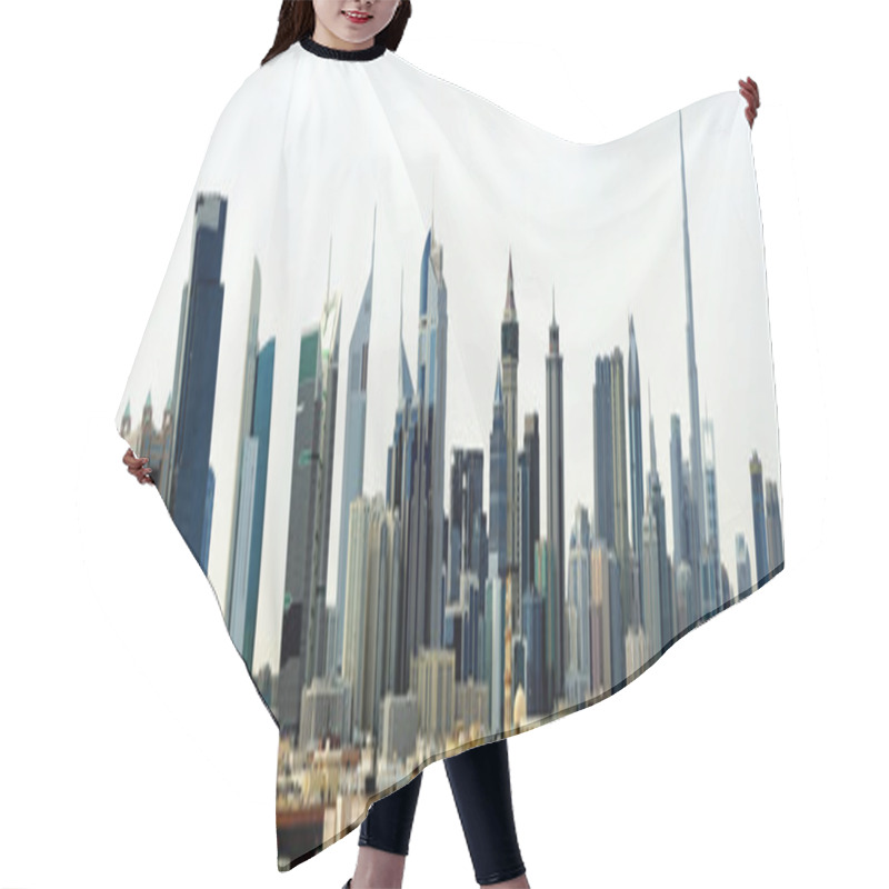 Personality  Dubai. World Trade Center And Burj Khalifa Hair Cutting Cape