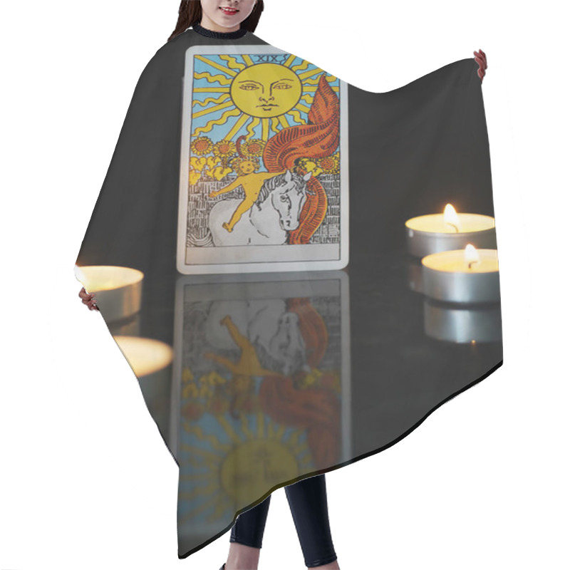 Personality  Tarot, Major Arcana, The Sun, The Study. Hair Cutting Cape