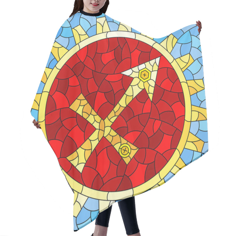 Personality  Illustration In The Style Of A Stained Glass Window With An Illustration Of The Steam Punk Sign Of The Horoscope  Sagittarius Hair Cutting Cape