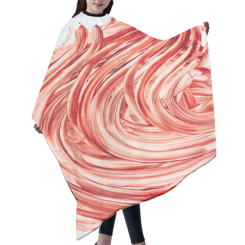 Personality  Top View Of Smeared Blood Stains On White Hair Cutting Cape