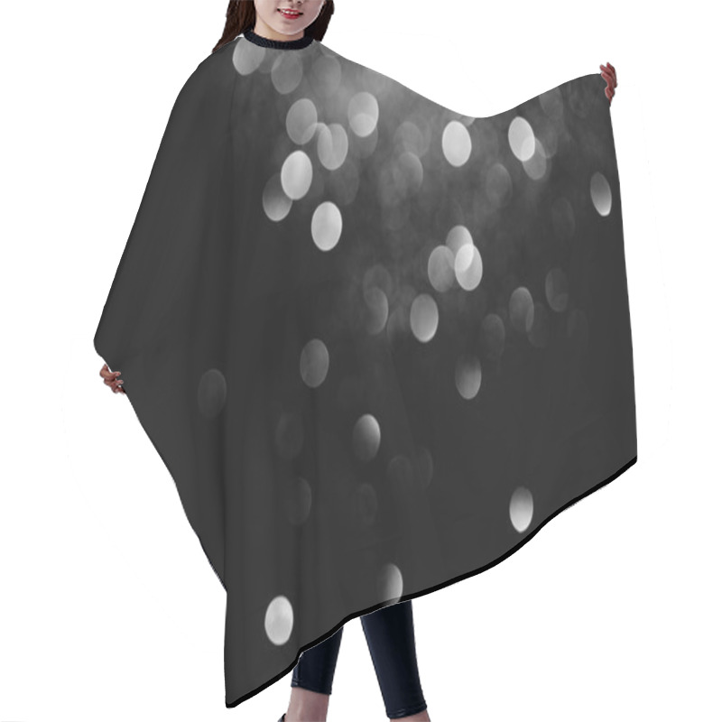 Personality  Sparking Silver Decorative Bokeh On Black Background  Hair Cutting Cape