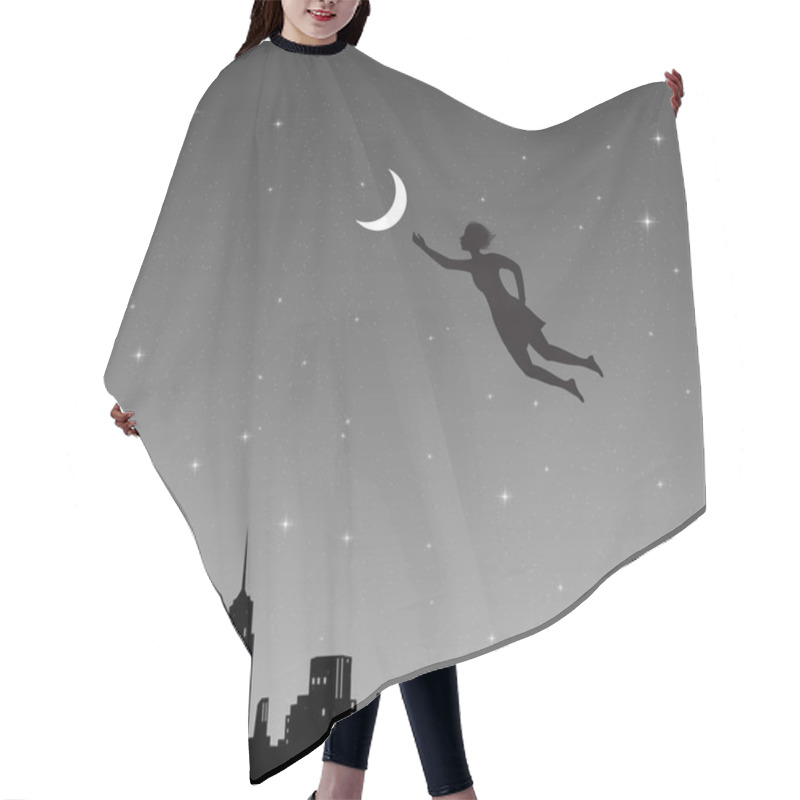 Personality  Young Fairy Girl Put The Moon Hair Cutting Cape