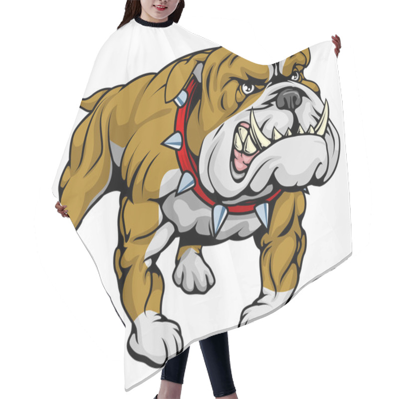 Personality  Bulldog Clipart Illustration Hair Cutting Cape