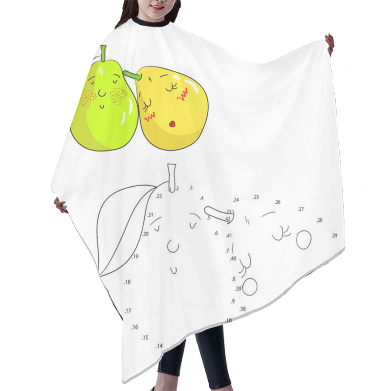 Personality  Educational Game Connect Dots Draw Pear Vector Hair Cutting Cape