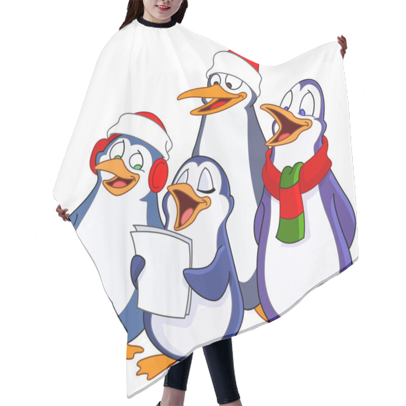 Personality  Caroling Penguins Hair Cutting Cape