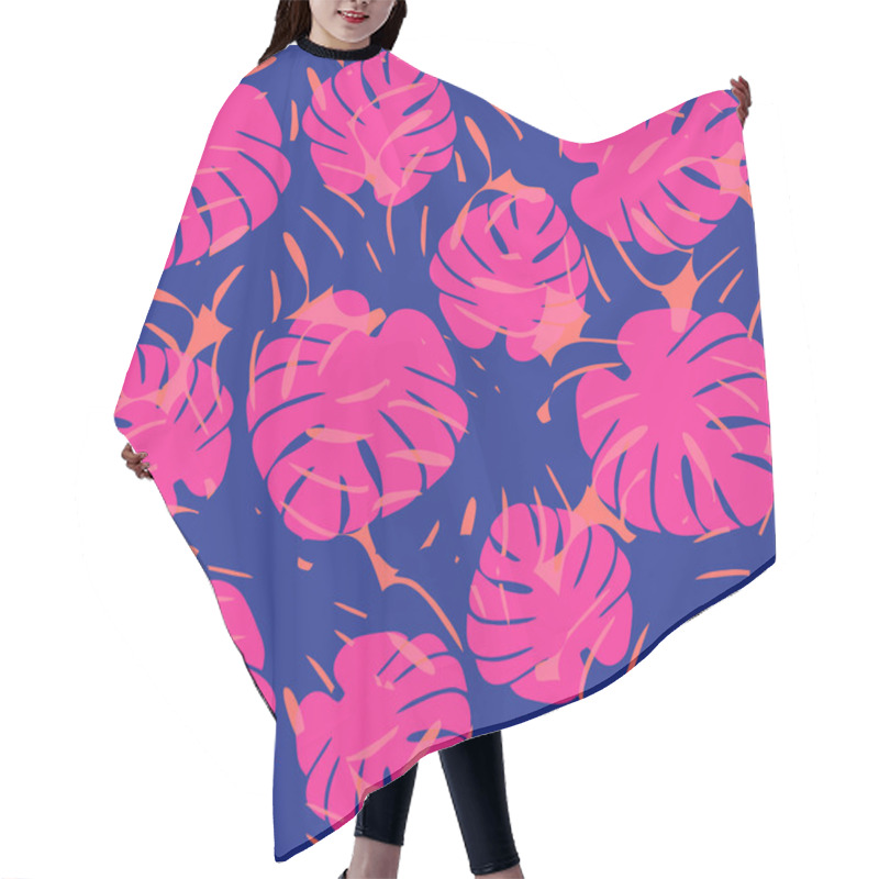 Personality  Exotic Palm Leaves  Pattern Hair Cutting Cape