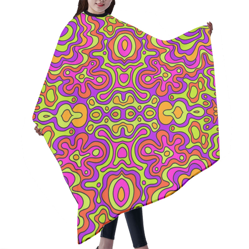 Personality  Seamless Doodle Hand-drawn Pattern Hair Cutting Cape