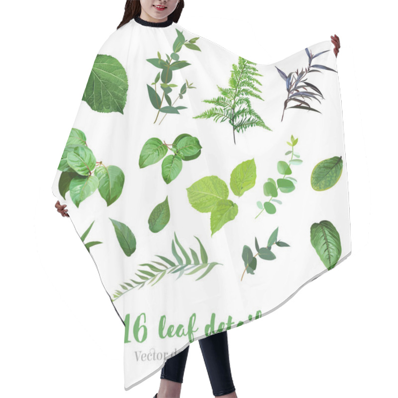 Personality  Greenery Leaves Vector Big Collection Hair Cutting Cape