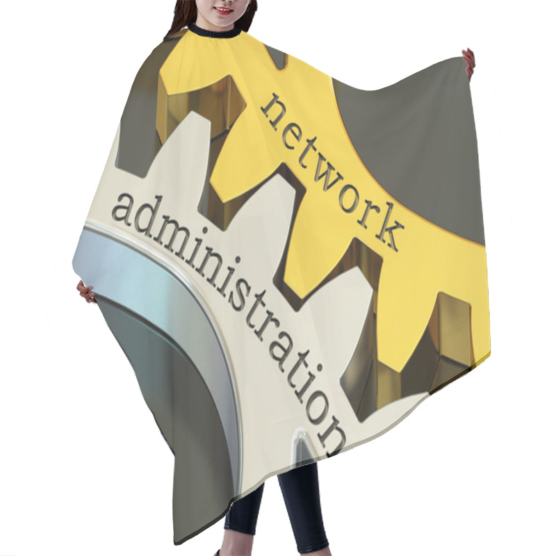 Personality  Network Administration Concept On The Gearwheels, 3D Rendering Hair Cutting Cape