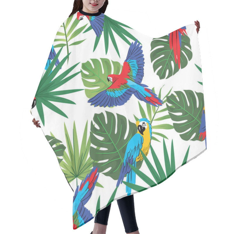 Personality  Seamless Parrot In Tropical Forest Pattern  Hair Cutting Cape