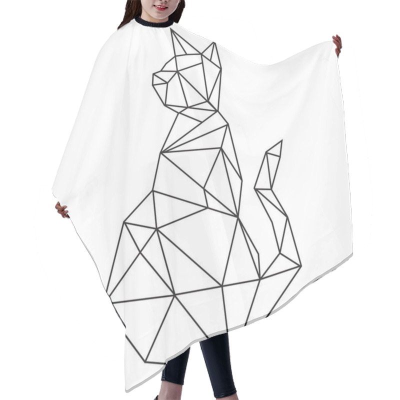 Personality  Print Vector Abstract Polygonal Geometric Abstract Cat Hair Cutting Cape