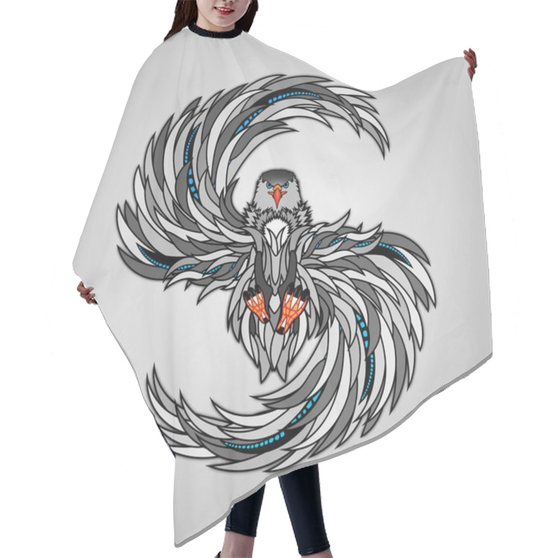 Personality  Vector Illustration Of Eagle Silver Hair Cutting Cape