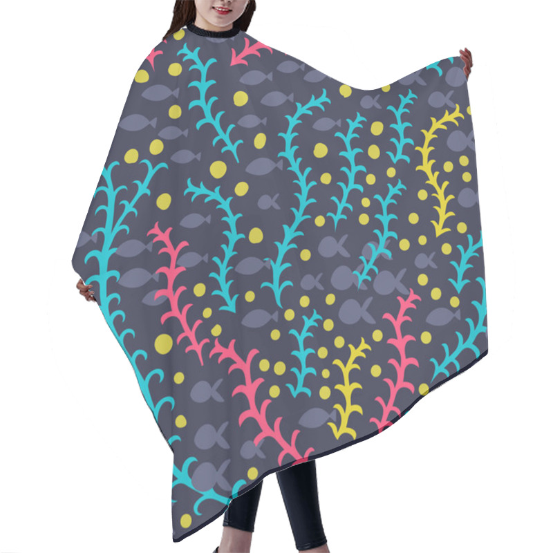 Personality  Vector Sea World Seamless Pattern Hair Cutting Cape