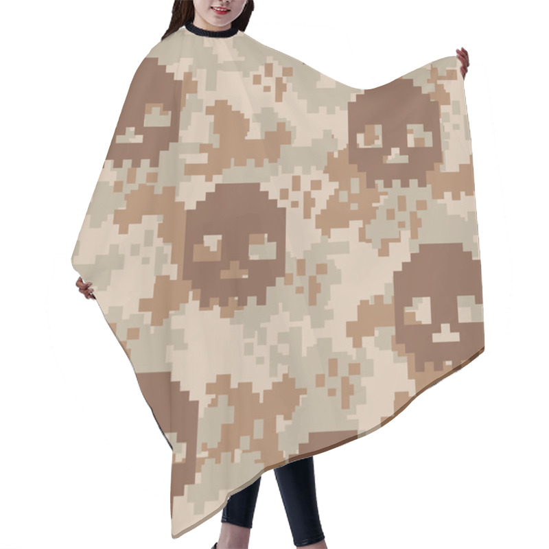 Personality  Army Texture, Camo Acu Skull Hair Cutting Cape