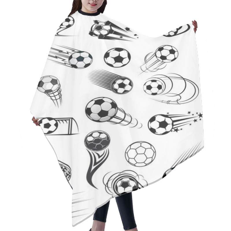 Personality  Football Or Soccer Motion Balls Set Hair Cutting Cape