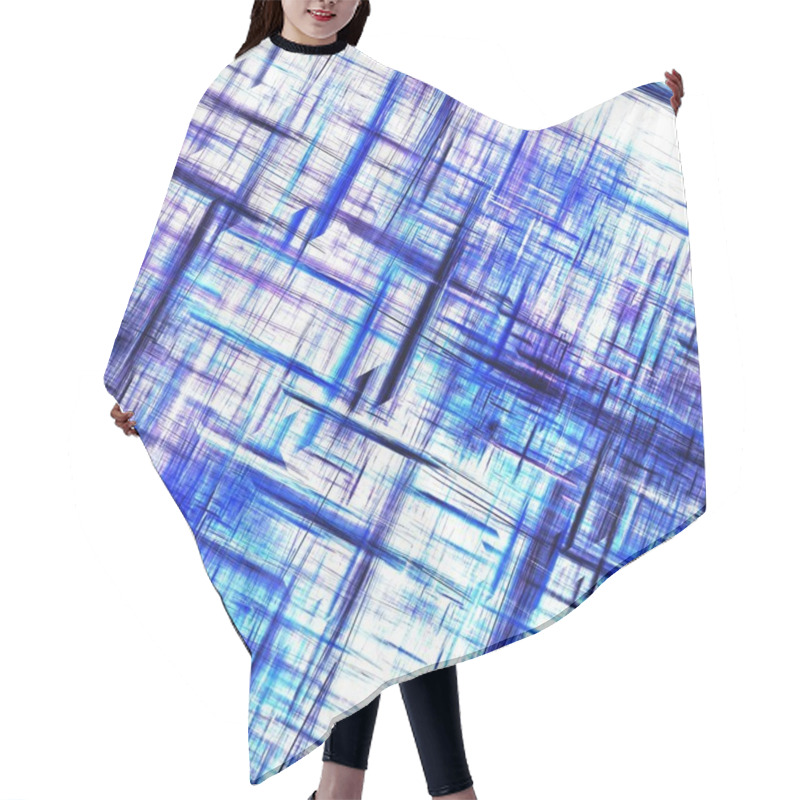 Personality  Abstract Lines Cool Blue Hair Cutting Cape