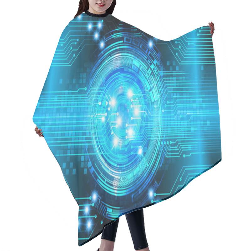 Personality  Cyber Circuit Future Technology Concept Background Hair Cutting Cape