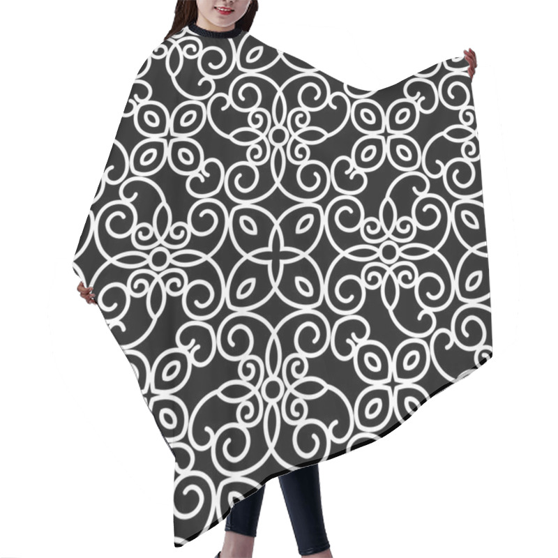 Personality  Black And White Lace Ornament, Seamless Pattern Hair Cutting Cape