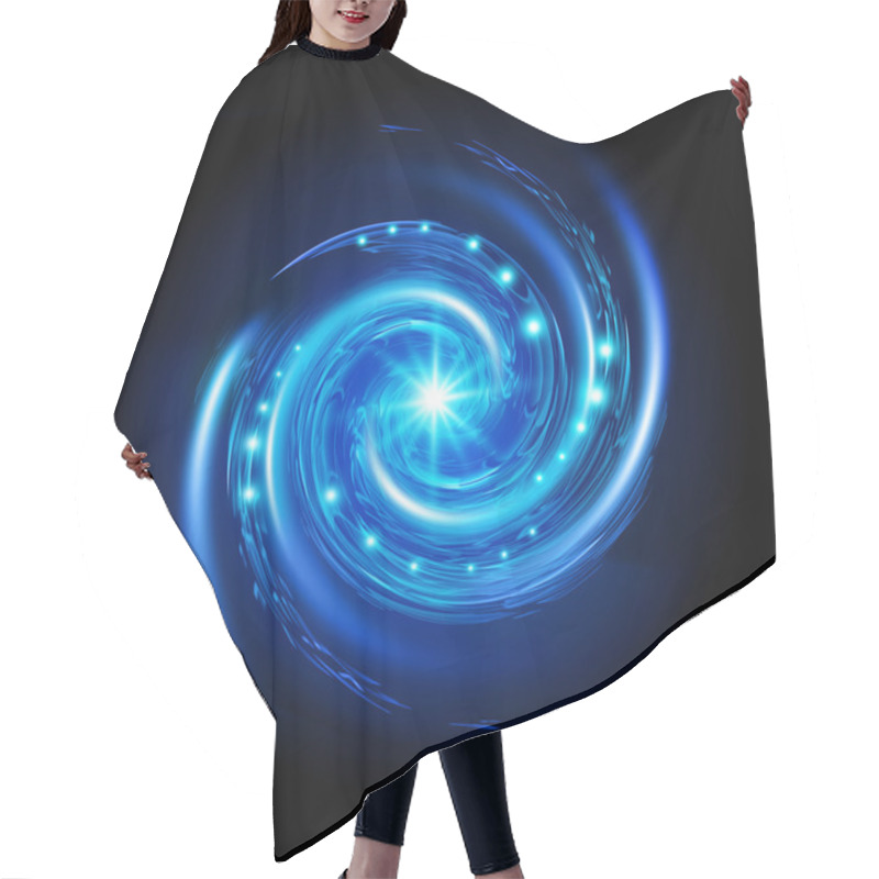 Personality  Blue Spiral Vortex Hair Cutting Cape