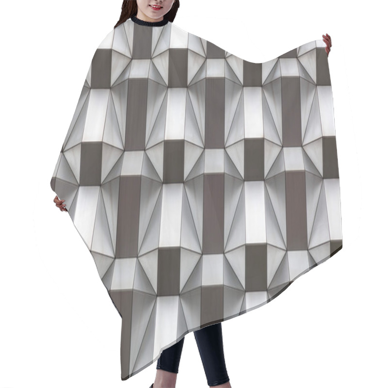 Personality  Architectural Detail Surface Texture Background With Polygonal Pattern, Gray Relief Shapes  Hair Cutting Cape