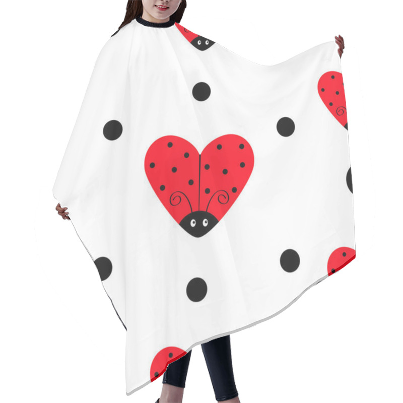 Personality  Set Of Ladybugs Shape Of Heart  Icons, Vector Illustration Hair Cutting Cape