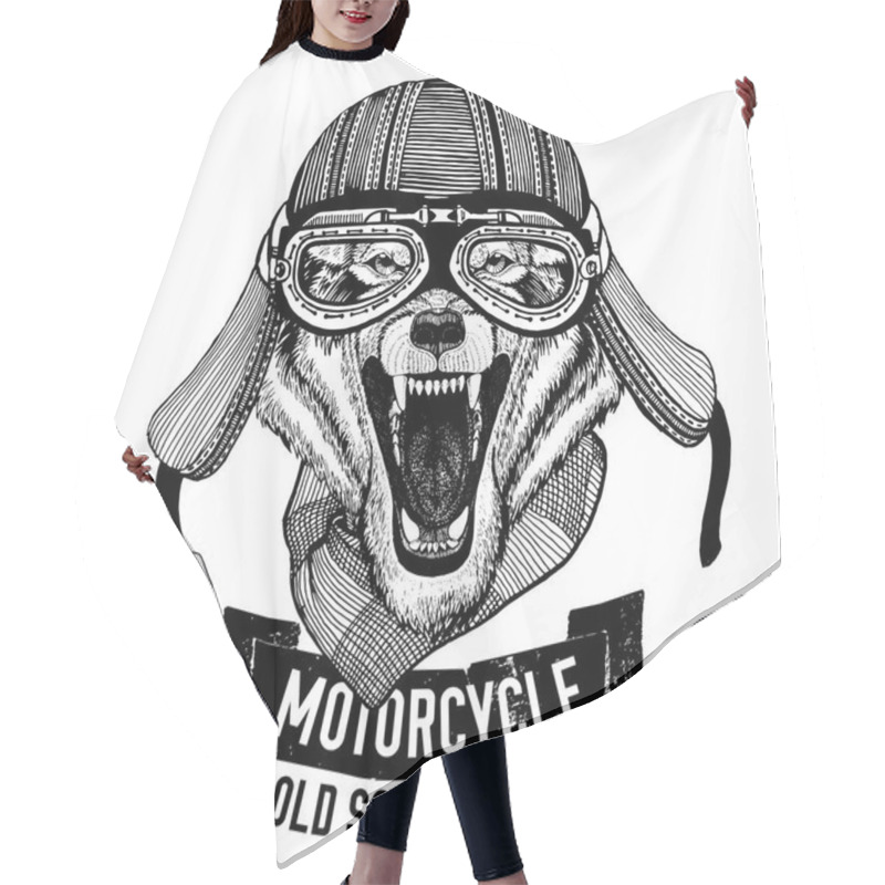 Personality  Wild WOLF For Motorcycle, Biker T-shirt Hair Cutting Cape