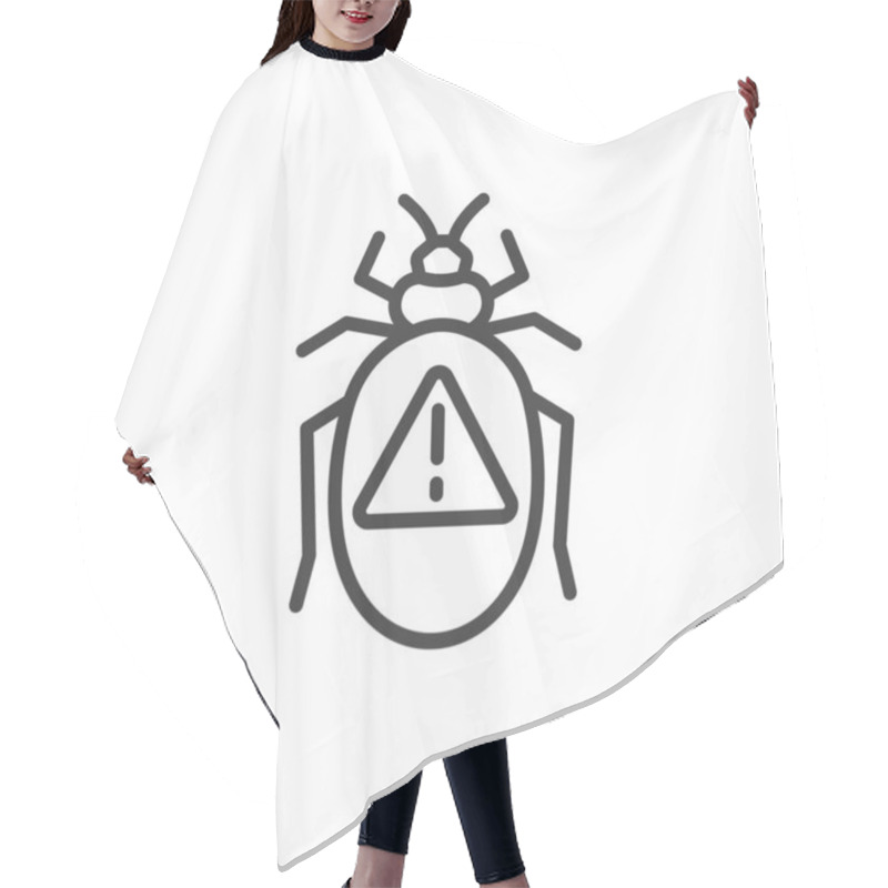 Personality  Critical Bug, Icon In Line Design. Critical, Bug, Error, Issue, Software, Problem, Debugging On White Background Vector. Critical Bug, Icon In Line Design Editable Stroke Icon Hair Cutting Cape