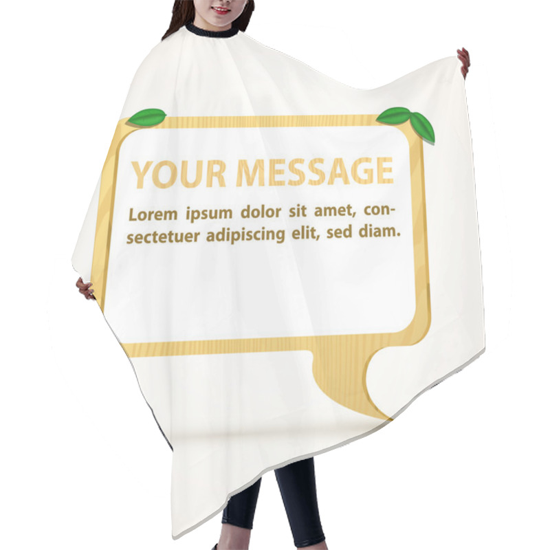 Personality  Vector Chat Bubble With Leaf Hair Cutting Cape