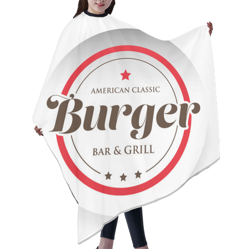 Personality  Burger Bar And Grill - American Classic Stamp Hair Cutting Cape