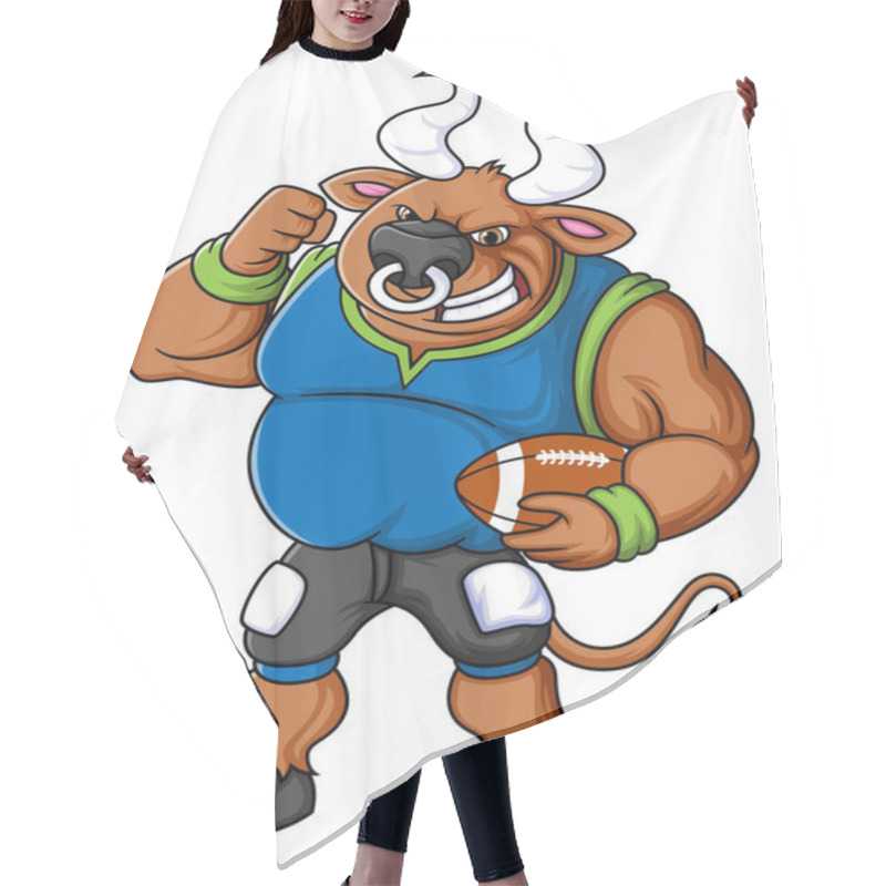 Personality  The Bull Mascot Of American Football Complete With Player Clothe Of Illustration Hair Cutting Cape