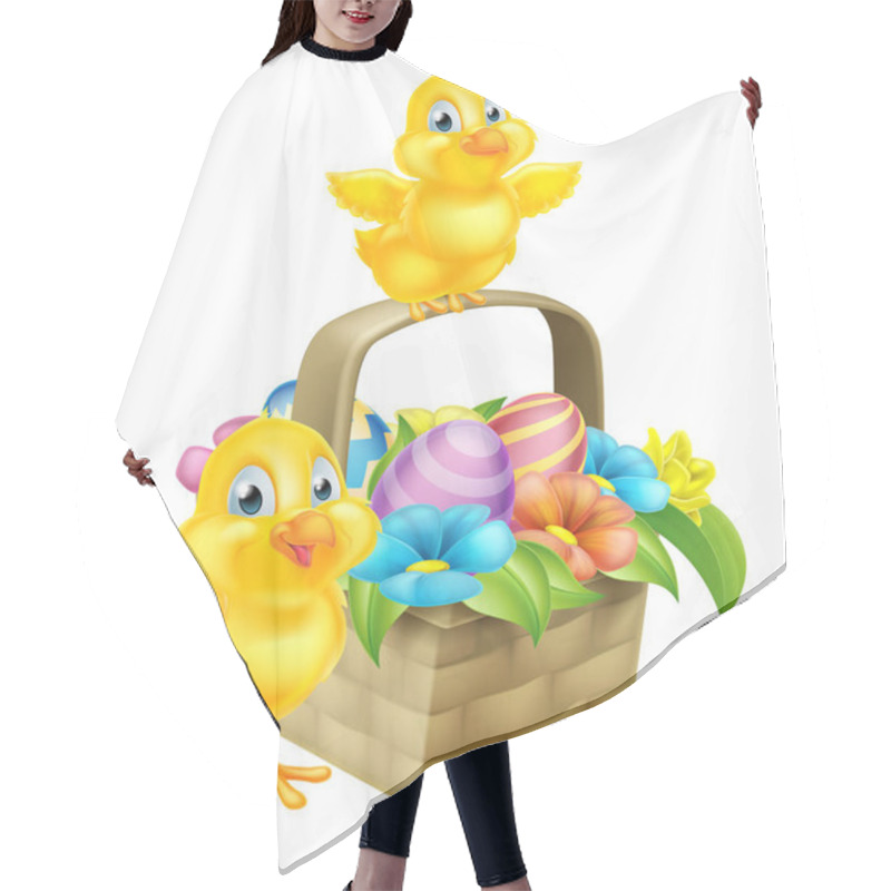 Personality  Cartoon Chicks And Easter Eggs Basket Hair Cutting Cape