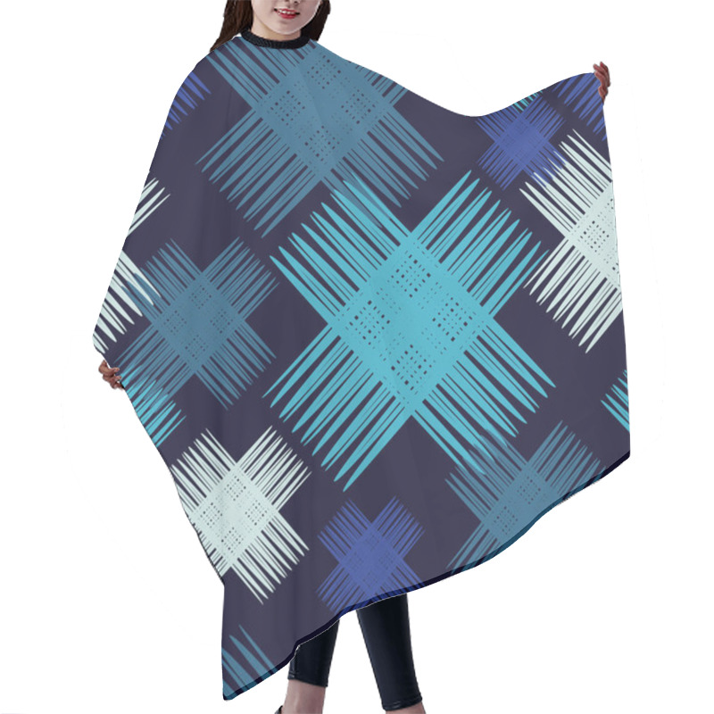 Personality  Seamless Abstract Geometric Pattern. The Texture Of The Strips. Brushwork. Hand Hatching. Scribble Texture. Textile Rapport. Hair Cutting Cape