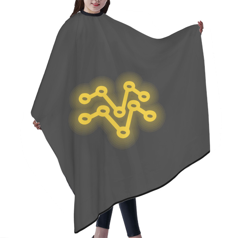 Personality  Analytics Hand Drawn Lines Yellow Glowing Neon Icon Hair Cutting Cape