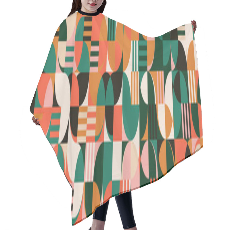 Personality  Bauhaus Inspired Abstract Artwork Made With Vector Design Elements And Bold Geometric Shapes For Poster, Cover, Art, Presentation, Prints, Fabric, Wallpaper And Etc. Hair Cutting Cape