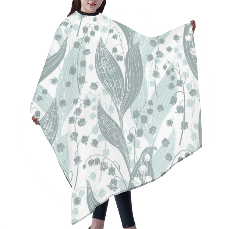 Personality  Lilies Of Valley Seamless Pattern Hair Cutting Cape