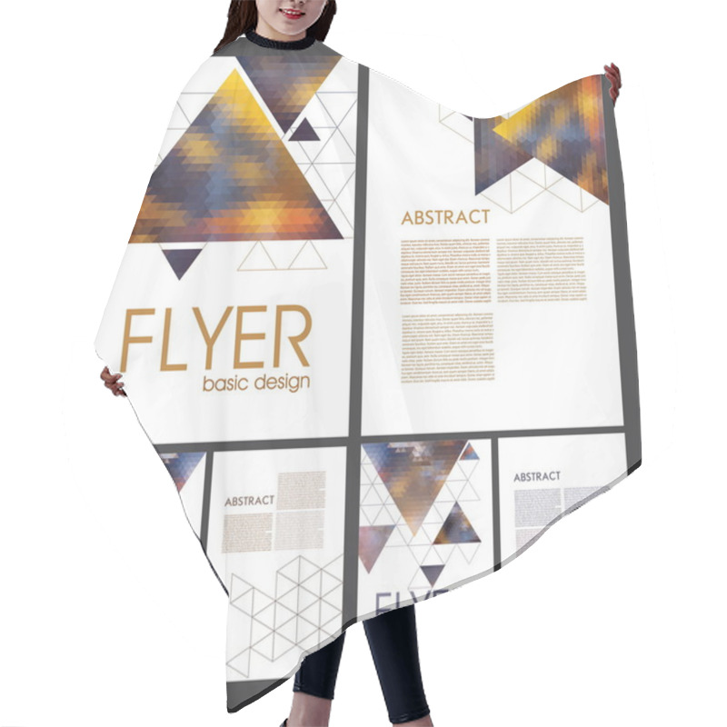 Personality  Vector Flyer Design Set Hair Cutting Cape