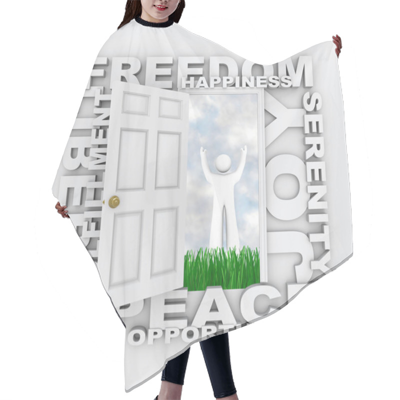 Personality  Door To Freedom - Find Happiness Peace And Serenity Hair Cutting Cape